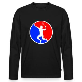Badminton Logo - T-shirt manches longues Premium bio Homme - noir - Devant - Nico (187cm)