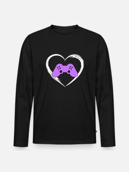 gaming love - Men's Premium Organic Long Sleeve Shirt - black