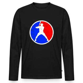 Baseball Logo - Men's Premium Organic Long Sleeve Shirt - black - Front - Nico (187cm)