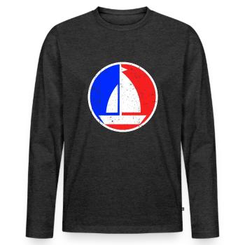 Logo de voile - T-shirt manches longues Premium bio Homme - anthracite chiné - Devant - Nico (187cm)