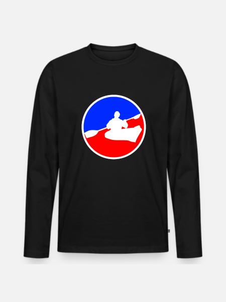 Canoeing Logo - Men's Premium Organic Long Sleeve Shirt - black