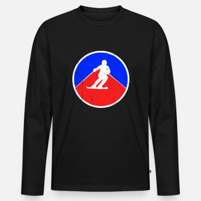 Ski Logo - Männer Premium Bio Langarmshirt - Schwarz