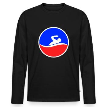Logo de natation - T-shirt manches longues Premium bio Homme - noir - Devant - Nico (187cm)