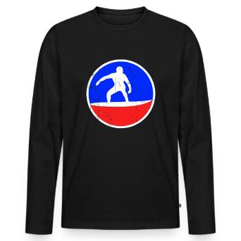 Logo de surf - T-shirt manches longues Premium bio Homme - noir - Devant - Nico (187cm)