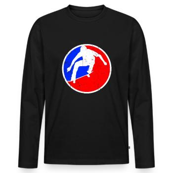 Logo du patinage - T-shirt manches longues Premium bio Homme - noir - Devant - Nico (187cm)