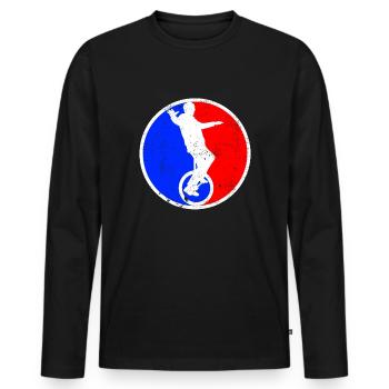 Logo de monocycle - T-shirt manches longues Premium bio Homme - noir - Devant - Nico (187cm)