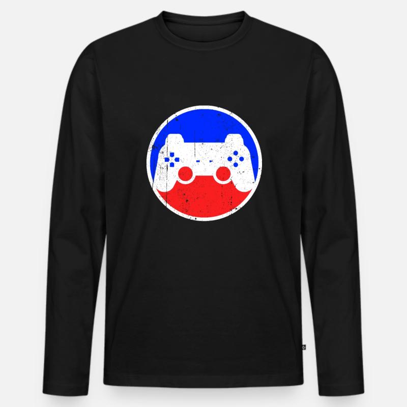 Gaming Logo - Männer Premium Bio Langarmshirt - Schwarz