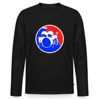 Logo de la batterie - T-shirt manches longues Premium bio Homme - noir - Devant - Nico (187cm)
