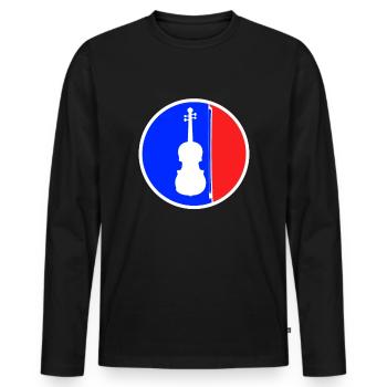 Logo du violon - T-shirt manches longues Premium bio Homme - noir - Devant - Nico (187cm)