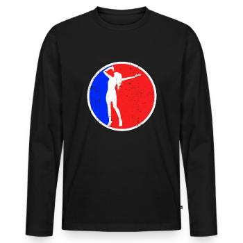 Logo chantant - T-shirt manches longues Premium bio Homme - noir - Devant - Nico (187cm)