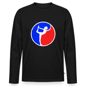 Yoga Logo - T-shirt manches longues Premium bio Homme - noir - Devant - Nico (187cm)