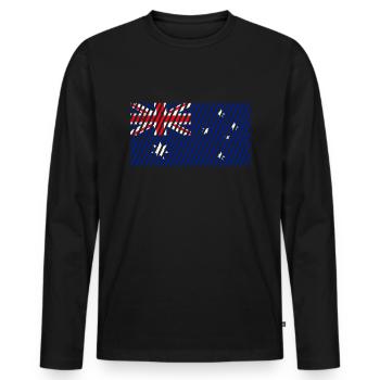 Australian Flag - Men's Premium Organic Long Sleeve Shirt - black - Front - Nico (187cm)