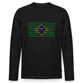 Brazil Flag - Men's Premium Organic Long Sleeve Shirt - black - Front - Nico (187cm)