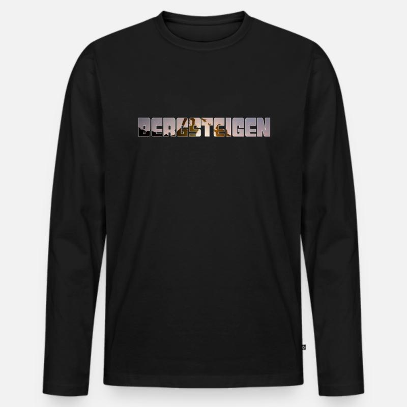 bergsteigen - Männer Premium Bio Langarmshirt - Schwarz