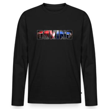 Boxing - Men's Premium Organic Long Sleeve Shirt - black - Front - Nico (187cm)
