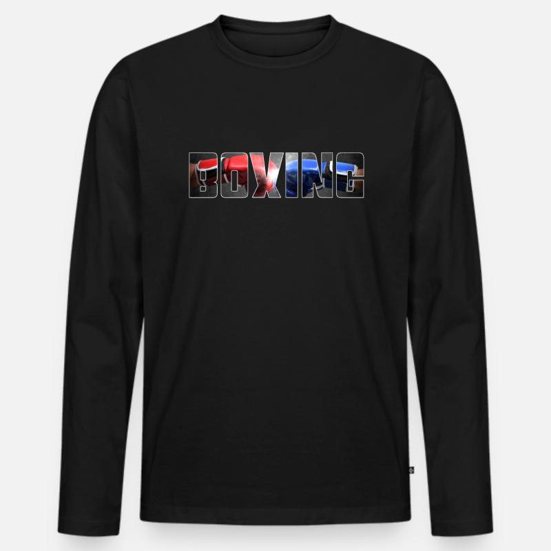 Boxen - Männer Premium Bio Langarmshirt - Schwarz
