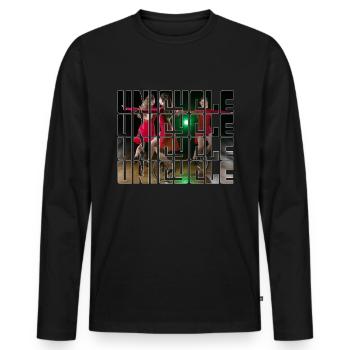 Einrad fahren - Männer Premium Bio Langarmshirt - Schwarz - Vorne - Nico (187cm)