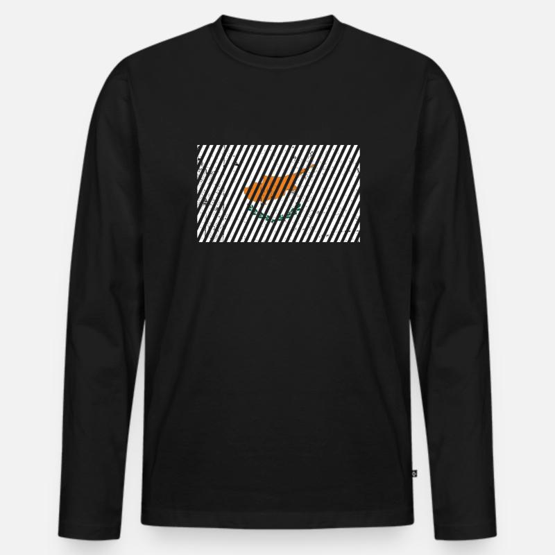 Zypern Flagge - Männer Premium Bio Langarmshirt - Schwarz