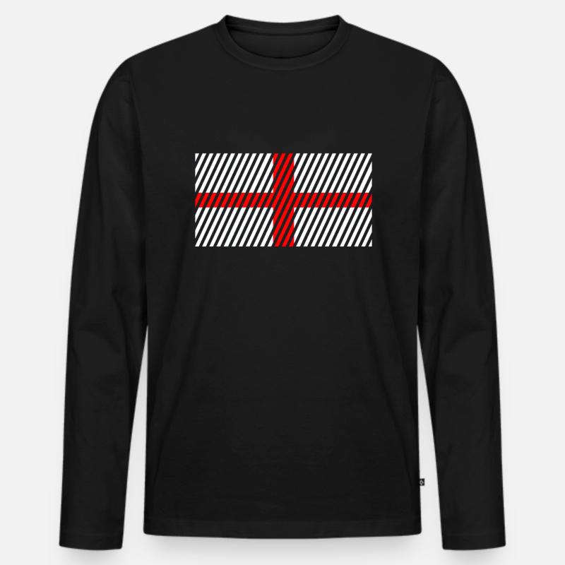 England Flagge - Männer Premium Bio Langarmshirt - Schwarz
