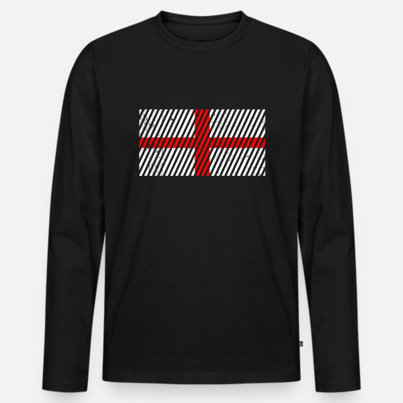 England Flagge - Männer Premium Bio Langarmshirt - Schwarz