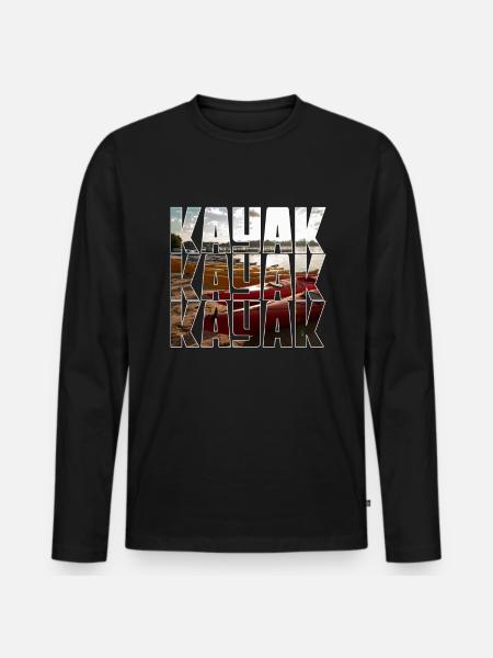 kayak - Männer Premium Bio Langarmshirt - Schwarz