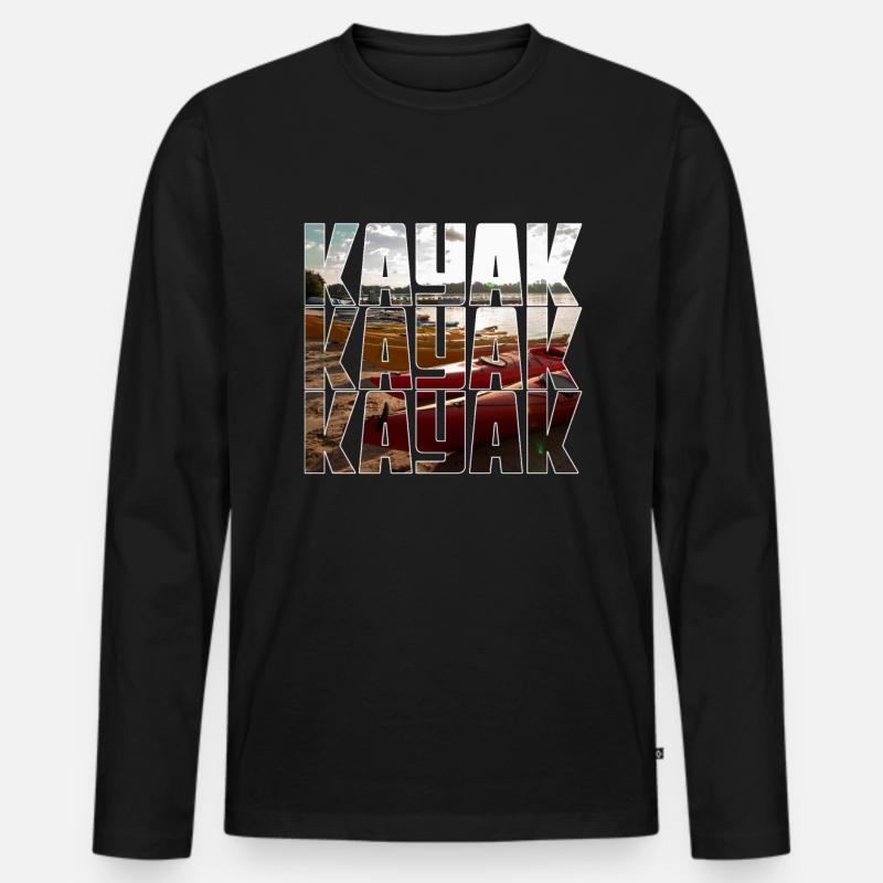 kayak - Männer Premium Bio Langarmshirt - Schwarz