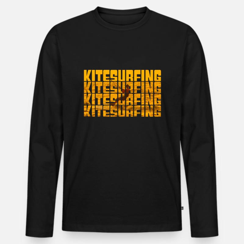 kite surfen - Männer Premium Bio Langarmshirt - Schwarz
