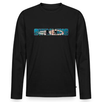 Nager - T-shirt manches longues Premium bio Homme - noir - Devant - Nico (187cm)