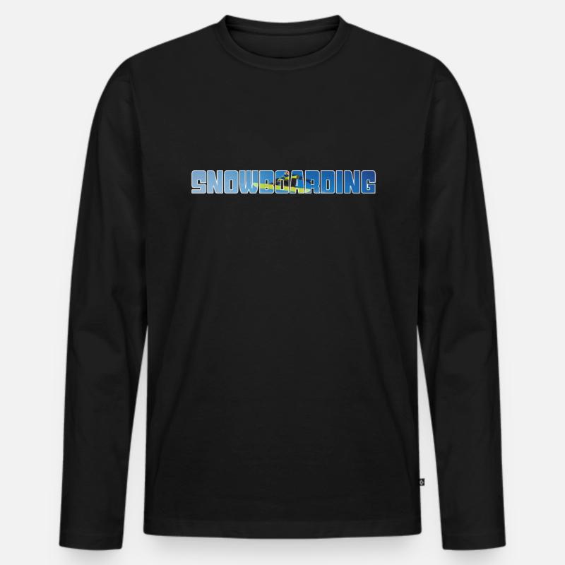 snowboarding - Männer Premium Bio Langarmshirt - Schwarz