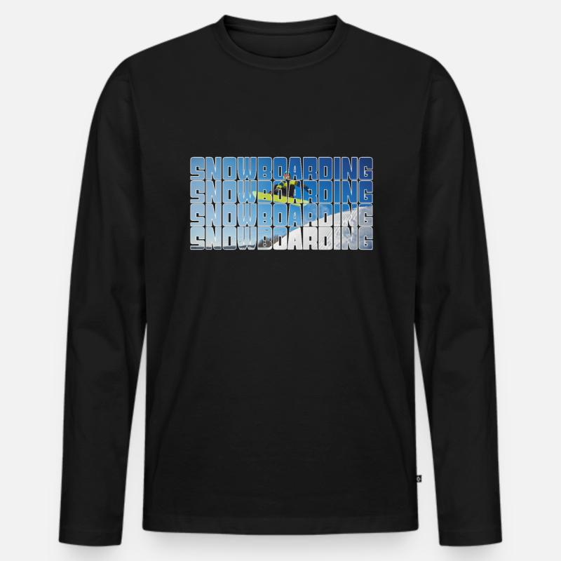 snowboarding - Männer Premium Bio Langarmshirt - Schwarz