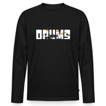 Percussion - T-shirt manches longues Premium bio Homme - noir - Devant - Nico (187cm)
