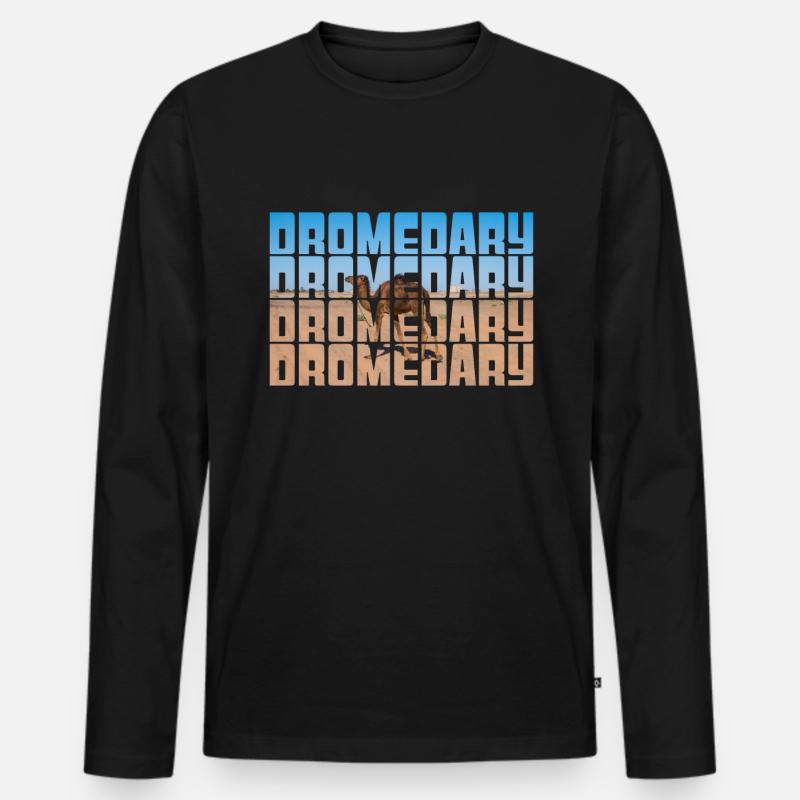 Dromedar - Männer Premium Bio Langarmshirt - Schwarz
