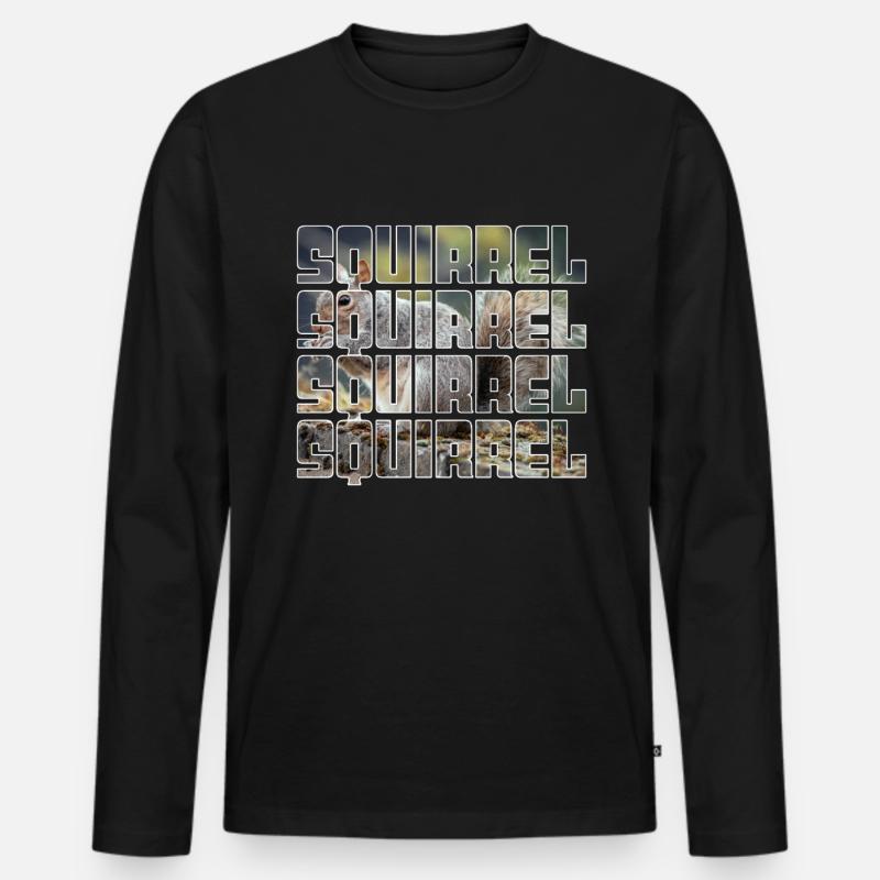 Eichhörnchen - Männer Premium Bio Langarmshirt - Schwarz