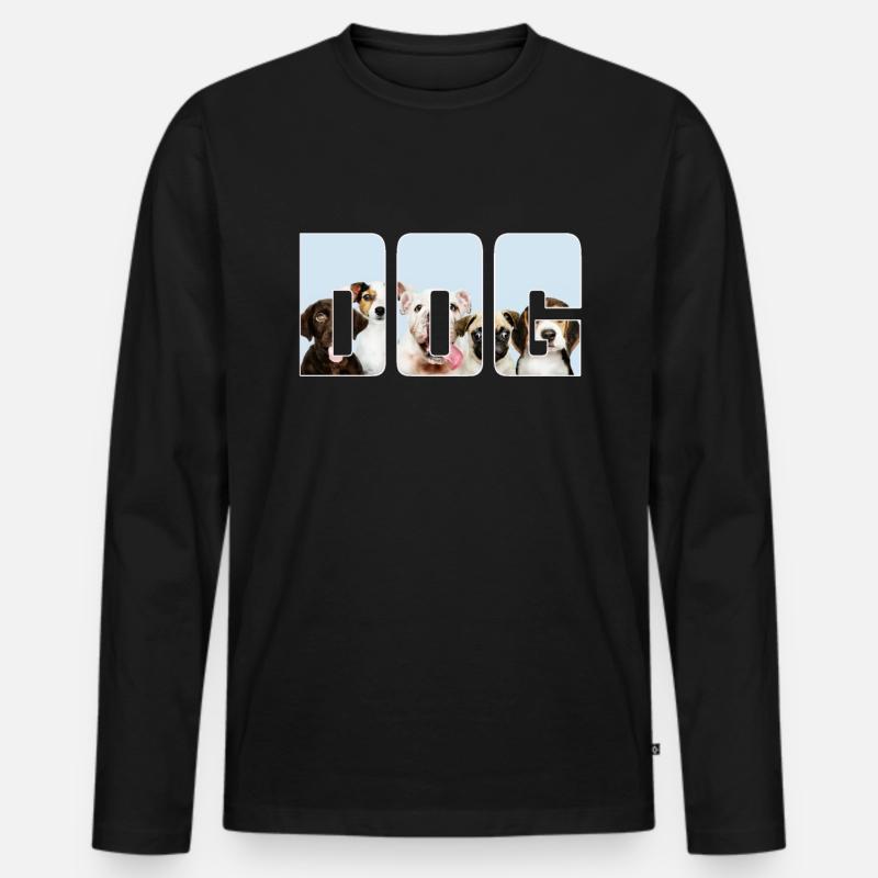 Hund - Männer Premium Bio Langarmshirt - Schwarz