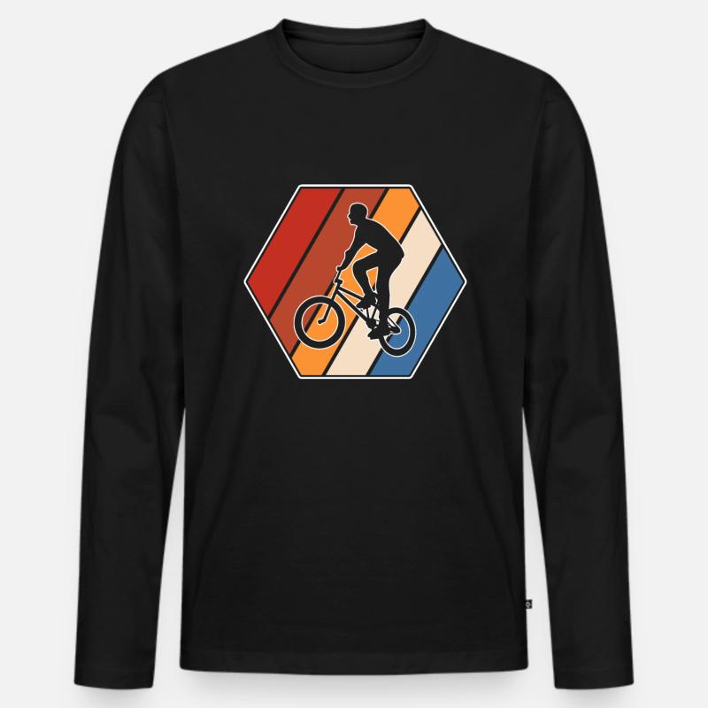 bmx retro - Männer Premium Bio Langarmshirt - Schwarz