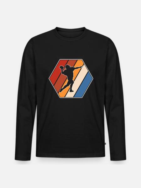 Rugby Retro - Men's Premium Organic Long Sleeve Shirt - black