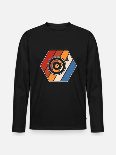 Darts Retro - Men's Premium Organic Long Sleeve Shirt - black