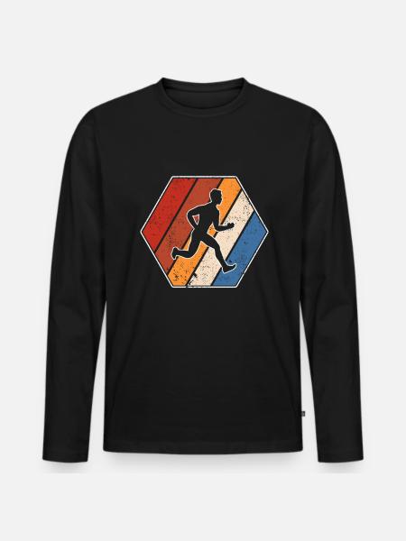 Jogging Rétro - T-shirt manches longues Premium bio Homme - noir