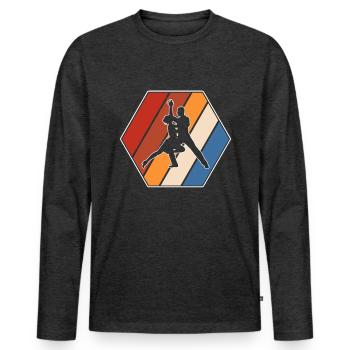 Dancing Retro - Men's Premium Organic Long Sleeve Shirt - heather anthracite - Front - Nico (187cm)