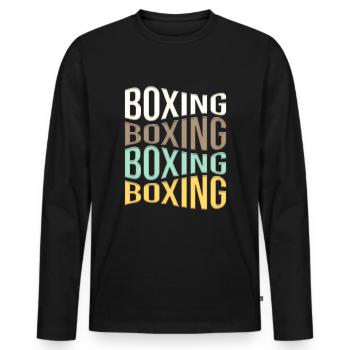 Boxing - Men's Premium Organic Long Sleeve Shirt - black - Front - Nico (187cm)