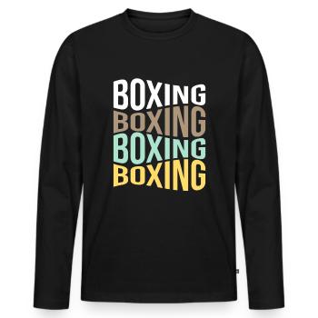 Boxing - Men's Premium Organic Long Sleeve Shirt - black - Front - Nico (187cm)