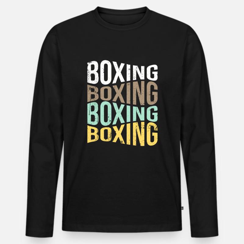 Boxen - Männer Premium Bio Langarmshirt - Schwarz