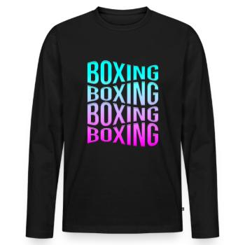 Boxing - Men's Premium Organic Long Sleeve Shirt - black - Front - Nico (187cm)