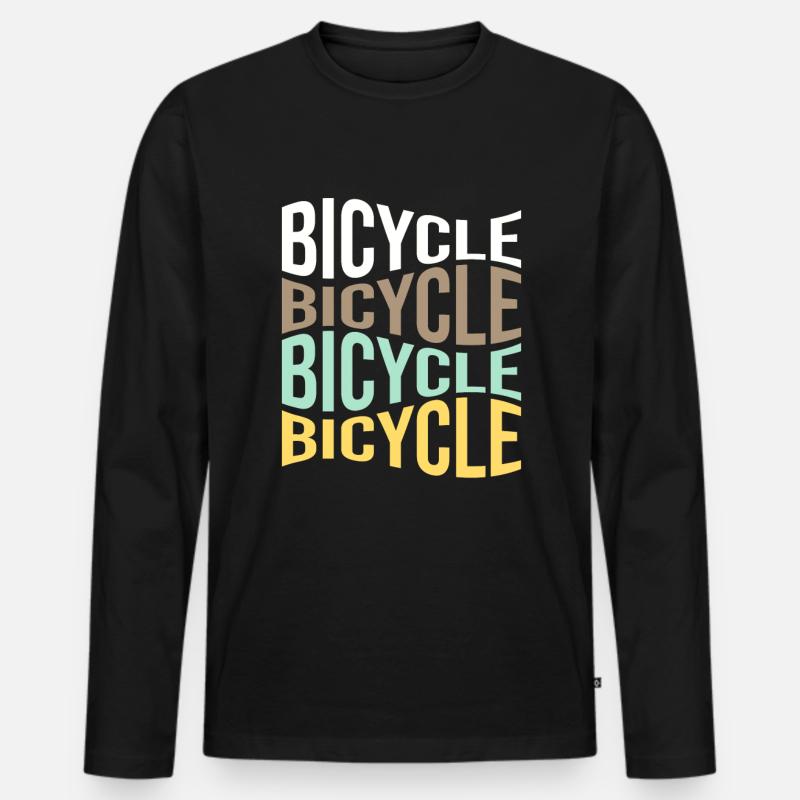 Fahrrad - Männer Premium Bio Langarmshirt - Schwarz