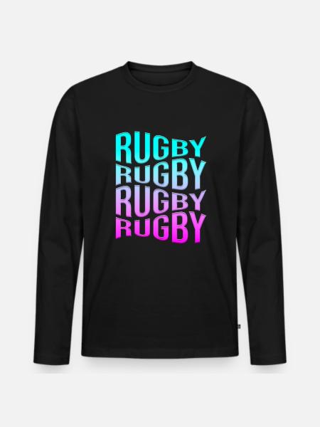 rugby - Men's Premium Organic Long Sleeve Shirt - black