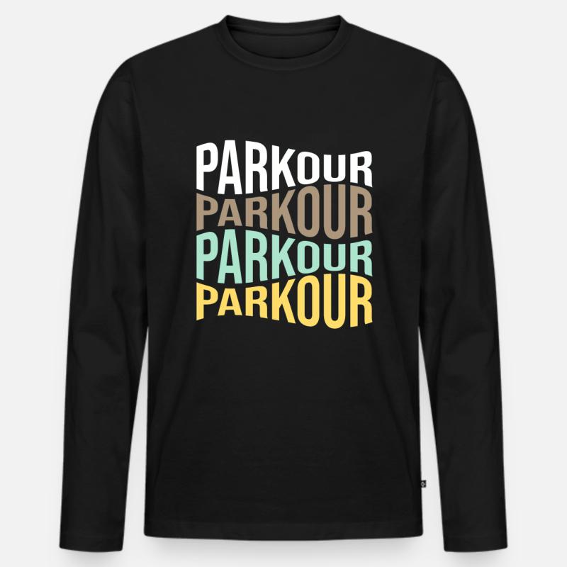 Parkour - Männer Premium Bio Langarmshirt - Schwarz