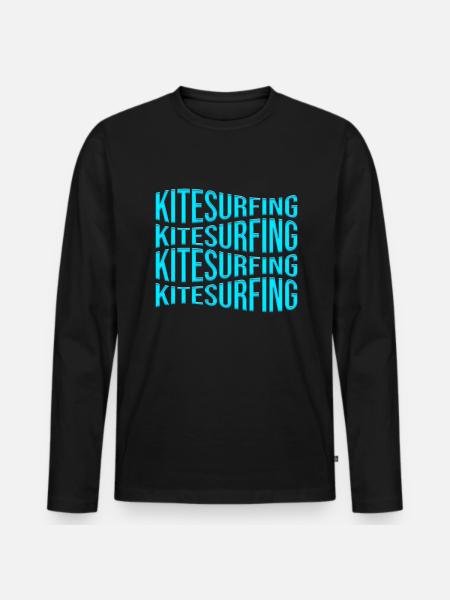 kite surfen - Männer Premium Bio Langarmshirt - Schwarz