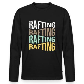 rafting - Männer Premium Bio Langarmshirt - Schwarz - Vorne - Nico (187cm)