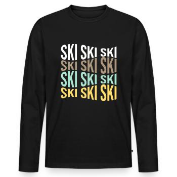 ski - T-shirt manches longues Premium bio Homme - noir - Devant - Nico (187cm)