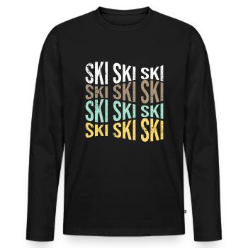 ski - T-shirt manches longues Premium bio Homme - noir - Devant - Nico (187cm)